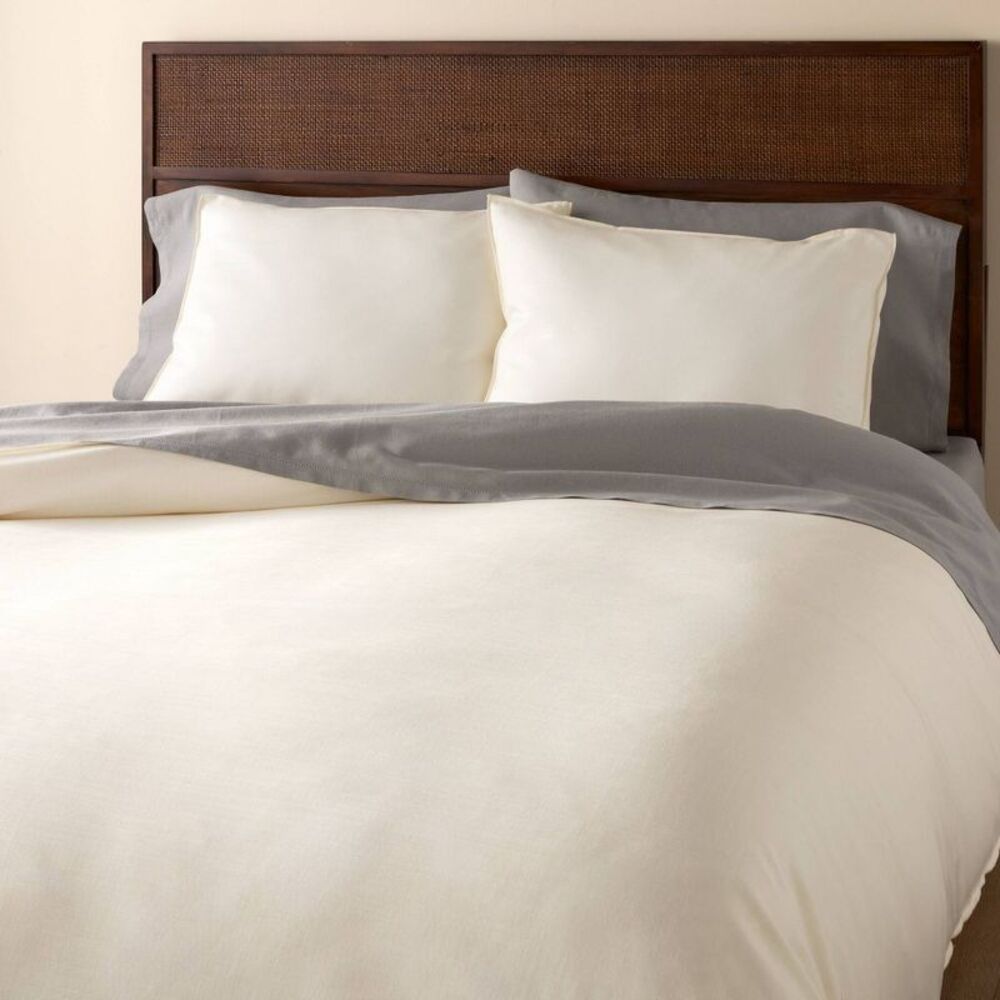 3pc Full/Queen Solid Duvet Cover Set Sour Cream - Hearth & Hand with Magnolia